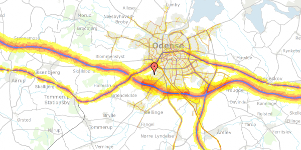 Trafikstøjkort på Hesteskoen 4, 5250 Odense SV