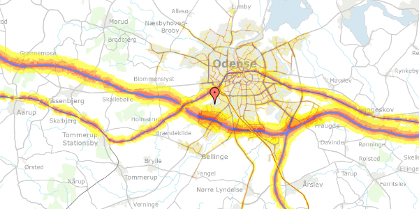 Trafikstøjkort på Hesteskoen 12, 5250 Odense SV