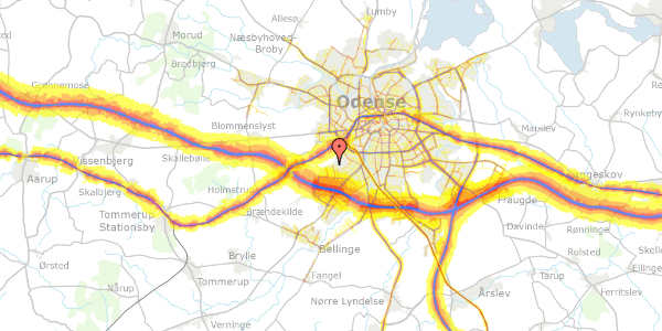 Trafikstøjkort på Hesteskoen 16, 5250 Odense SV