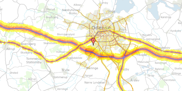 Trafikstøjkort på Hesteskoen 25, 5250 Odense SV