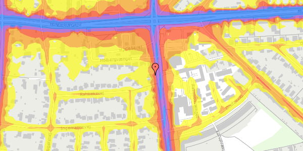 Trafikstøjkort på Hjallesevej 145, 5230 Odense M