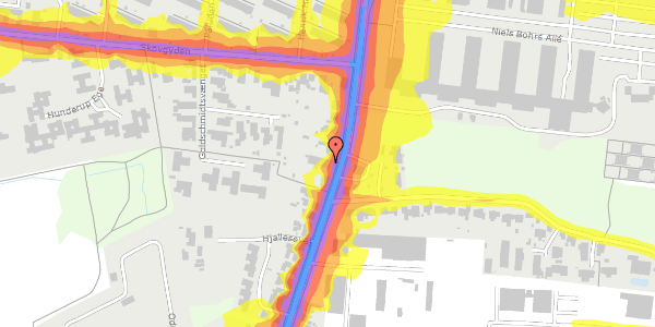 Trafikstøjkort på Hjallesevej 251A, 5230 Odense M