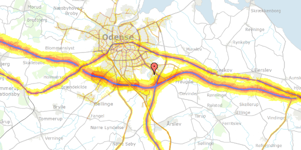 Trafikstøjkort på Hjulets Kvarter 264, 5220 Odense SØ