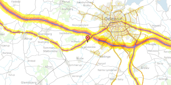 Trafikstøjkort på Holmstrupvej 20, 5250 Odense SV