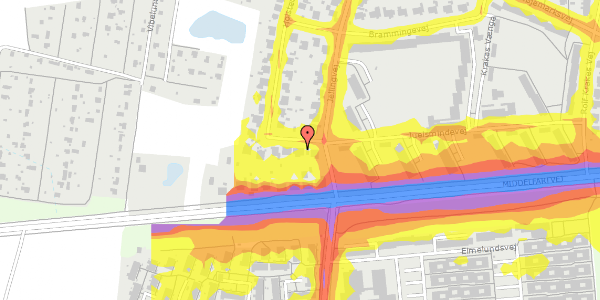 Trafikstøjkort på Holstedvej 4, 5200 Odense V