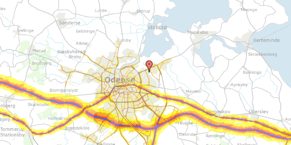 Trafikstøjkort på Hybenhaven 34, 5240 Odense NØ