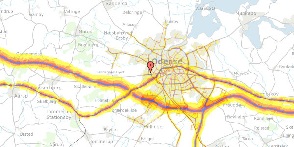 Trafikstøjkort på Højemarksvej 17, 5200 Odense V