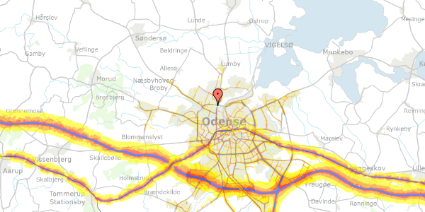 Trafikstøjkort på Højvang 123, 5270 Odense N