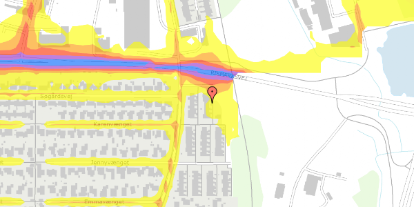 Trafikstøjkort på Højvang 147, 5270 Odense N