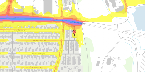 Trafikstøjkort på Højvang 151, 5270 Odense N