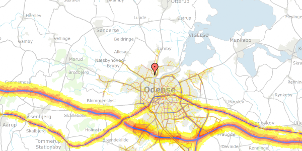 Trafikstøjkort på Højvang 239, 5270 Odense N