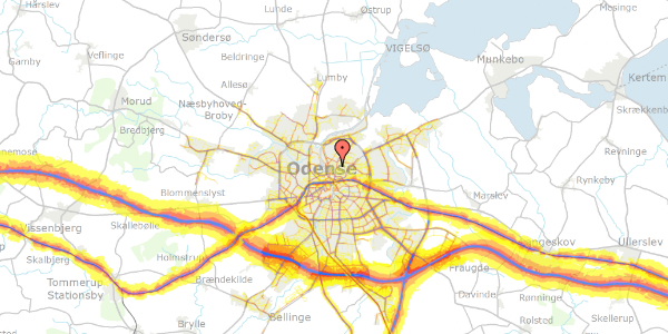 Trafikstøjkort på Hørdumsgade 29B, 5000 Odense C