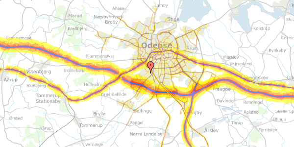 Trafikstøjkort på Idas Allé 2, 5250 Odense SV