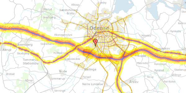 Trafikstøjkort på Idas Allé 15, 5250 Odense SV