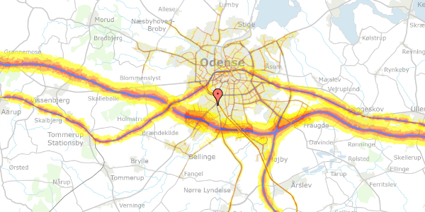 Trafikstøjkort på Ingolfs Allé 5, 5250 Odense SV