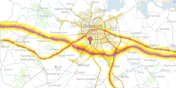 Trafikstøjkort på Ingrids Allé 27, 5250 Odense SV