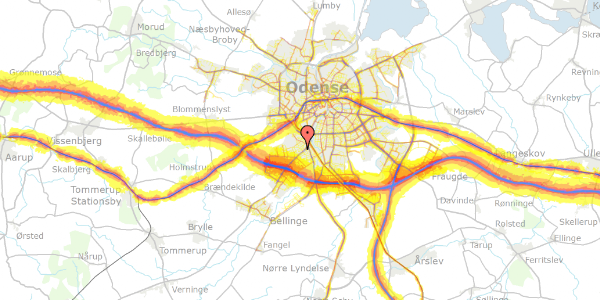 Trafikstøjkort på Ingrids Allé 39, 5250 Odense SV