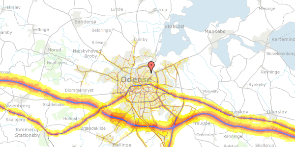 Trafikstøjkort på Irenevej 10, 5000 Odense C