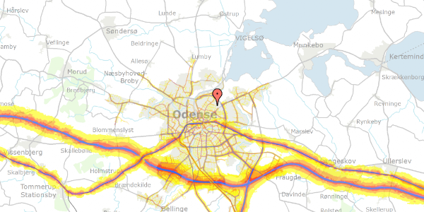 Trafikstøjkort på Irenevej 22, 5000 Odense C