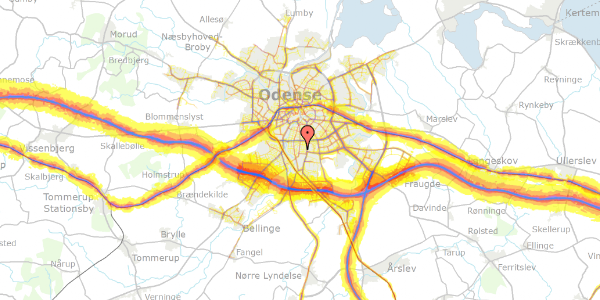 Trafikstøjkort på J.L. Heibergs Vej 3, 5230 Odense M