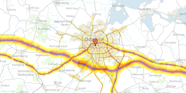 Trafikstøjkort på Jens Benzons Gade 12, st. , 5000 Odense C