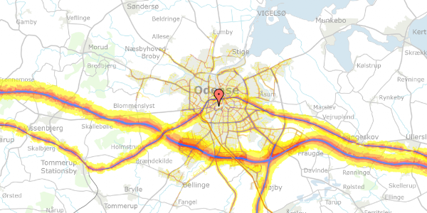 Trafikstøjkort på Jens Benzons Gade 18, st. , 5000 Odense C