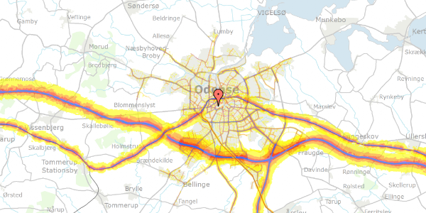 Trafikstøjkort på Jens Benzons Gade 37, 5000 Odense C