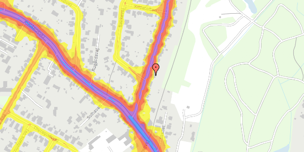 Trafikstøjkort på Jernbanevej 13, 5210 Odense NV