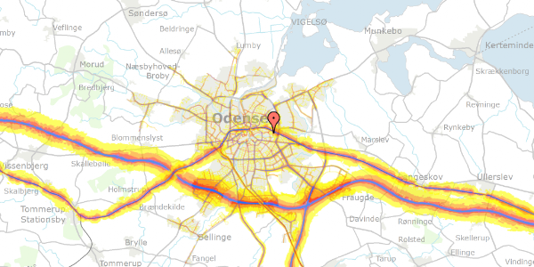 Trafikstøjkort på Jomsborgvej 25, 5000 Odense C