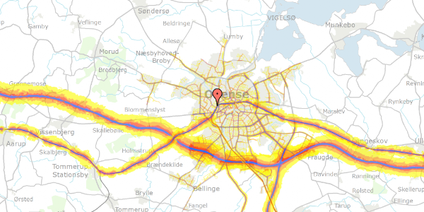 Trafikstøjkort på Karl Withs Vej 6, 5000 Odense C