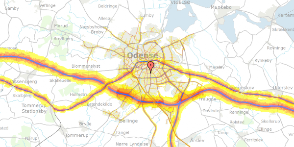 Trafikstøjkort på Kastanievej 3, 5230 Odense M