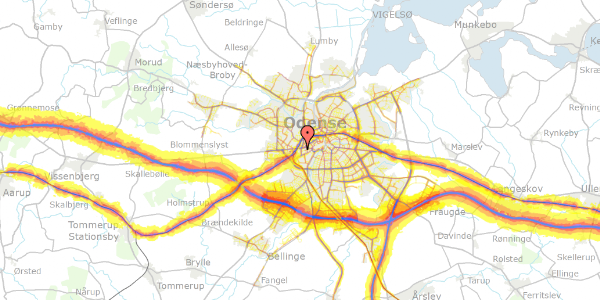 Trafikstøjkort på Kildemosevej 6C, 5000 Odense C