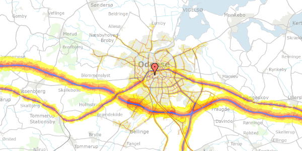 Trafikstøjkort på Kingosgade 11, st. th, 5000 Odense C