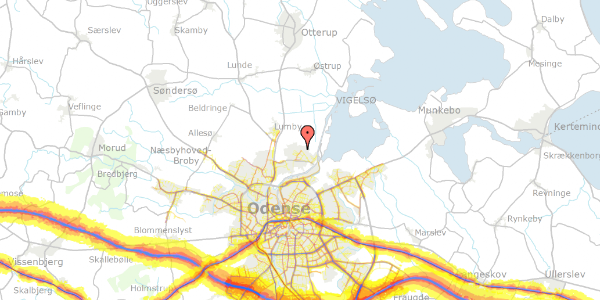 Trafikstøjkort på Kirkegyden 77, 5270 Odense N