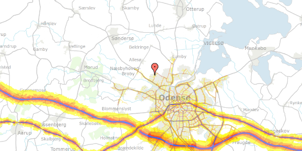 Trafikstøjkort på Kirkendruplodden 24, 5270 Odense N