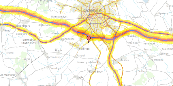 Trafikstøjkort på Kirkestenten 4, 5260 Odense S