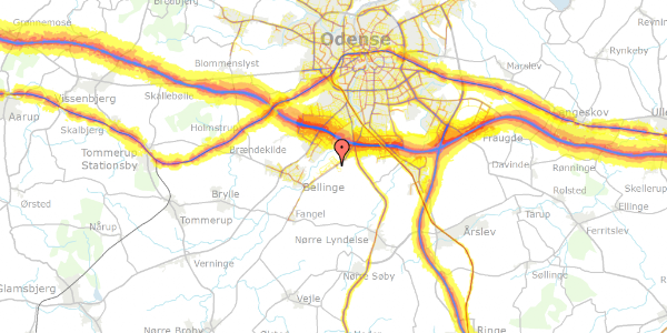 Trafikstøjkort på Kirkestenten 16, 5260 Odense S