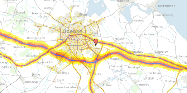 Trafikstøjkort på Kirsebærgrenen 25, 5220 Odense SØ