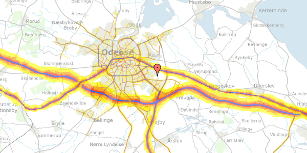 Trafikstøjkort på Kirsebærgrenen 99, 5220 Odense SØ