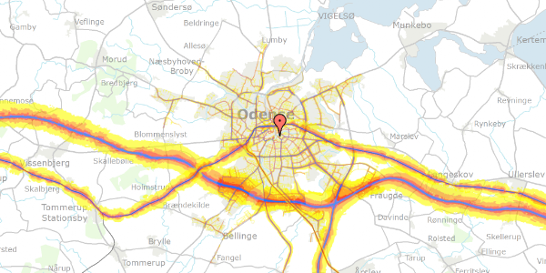 Trafikstøjkort på Klingenberg 15B, kl. , 5000 Odense C