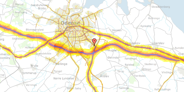 Trafikstøjkort på Klokkens Kvarter 41, 5220 Odense SØ