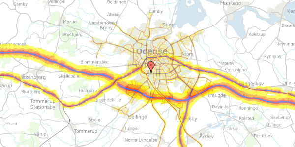 Trafikstøjkort på Kløvervænget 6, 2. 208, 5000 Odense C