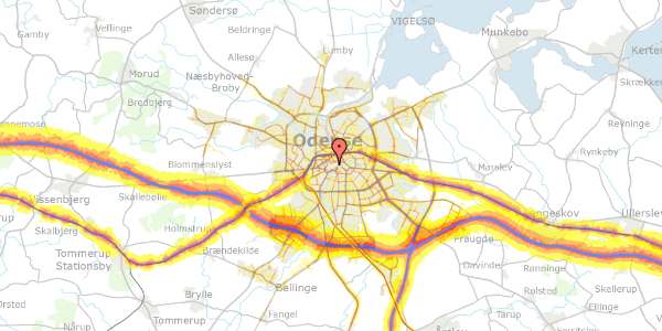 Trafikstøjkort på Kongensgade 22, 2. , 5000 Odense C