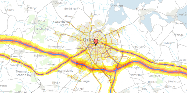 Trafikstøjkort på Kongensgade 27, st. , 5000 Odense C