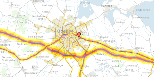 Trafikstøjkort på Korsløkkehaven 25, 5220 Odense SØ