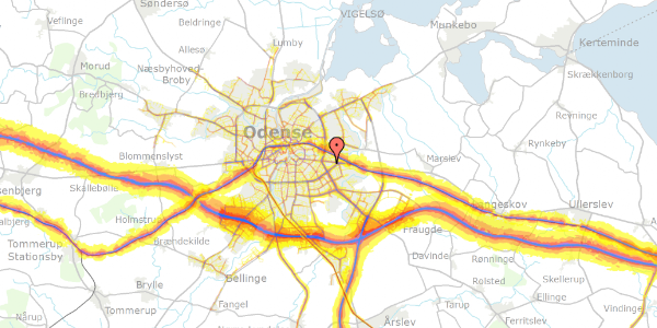 Trafikstøjkort på Korsløkkehaven 71, 5220 Odense SØ