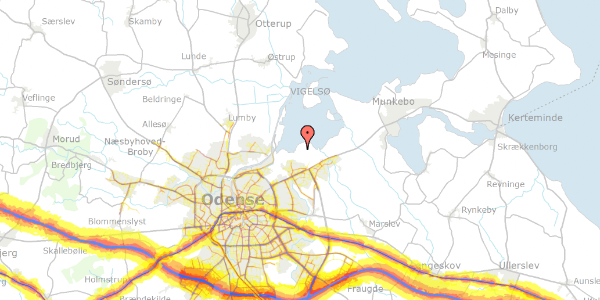 Trafikstøjkort på Kragenæsvej 24, 5240 Odense NØ