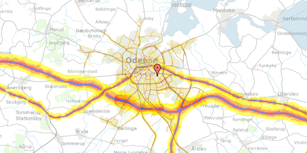 Trafikstøjkort på Kragsbjergvej 53, 5000 Odense C