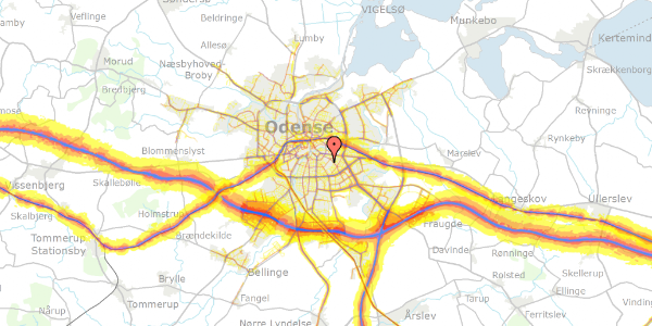 Trafikstøjkort på Kragsbjergvej 78, 1. 4, 5000 Odense C