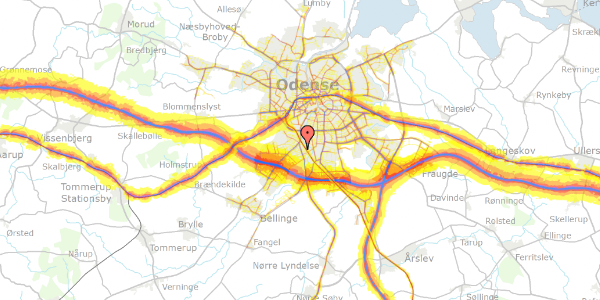 Trafikstøjkort på Kristiansdals Allé 3, st. , 5250 Odense SV